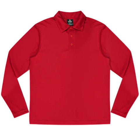 Aussie Pacific Botany Kids Long Sleeve Polo Shirt 3316 Casual Wear Aussie Pacific Red 4 