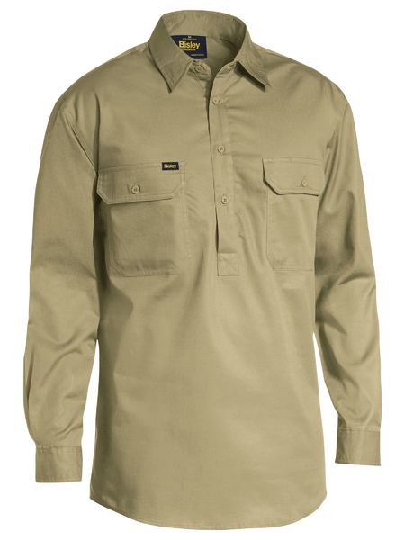 Bisley Workwear Closed Front Cool Lightweight Drill Long Sleeve Shirt BSC6820