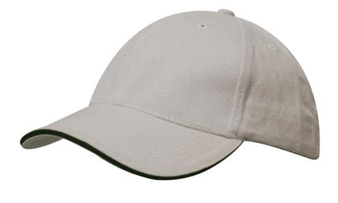 Headwear Brushed Heavy Cotton Cap With Sandwich Trim X12 - 4210