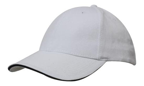 Headwear Brushed Heavy Cotton Cap With Sandwich Trim X12 - 4210
