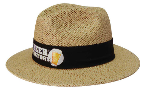 Headwear Paper Straw Hat With Material Under The Brim X12 - S4285
