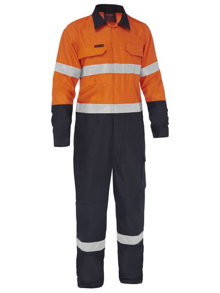 Bisley Apex 185/240 Taped Hi Vis FR Ripstop Vented Coverall BC8477T - Flash Uniforms 