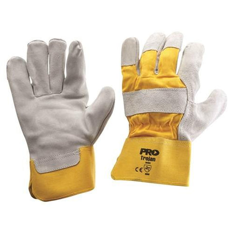 Pro Choice Yellow Cotton Back/cowsplit Leather Palm - Heavy Duty X12 - 940GY
