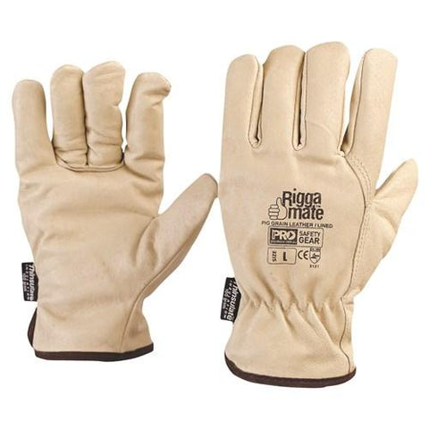 Pro Choice Pig Grain Leather Rigger Beige, 3m Thinsulate Lined X12 - PGL41TL