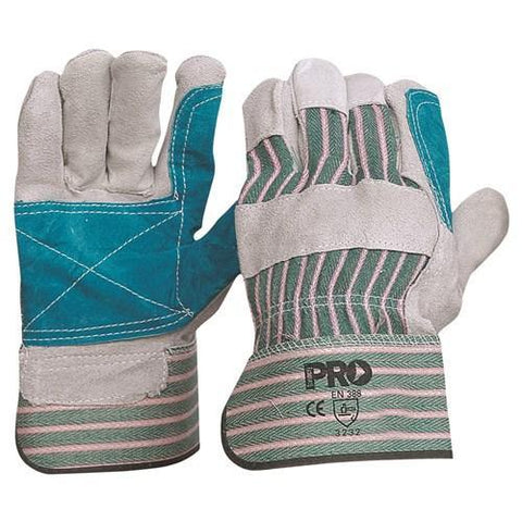 Pro Choice Green/red Cotton Back/reinforced Cowsplit Leather Palm X12 - R88FG