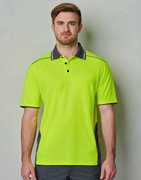 Unisex Hi-Vis Bamboo Charcoal Vented SS Polo SW79