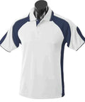 Aussie Pacific Murray Junior School Uniform Polo Shirt 3300 Casual Wear Aussie Pacific White/Navy/Ashe 6 