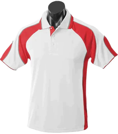 Aussie Pacific Murray Junior School Uniform Polo Shirt 3300 Casual Wear Aussie Pacific White/Red/Ashe 6 