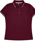 Aussie Pacific Cottesloe Lady Polo Shirt 2319  Aussie Pacific MAROON/WHITE 6 