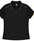 Aussie Pacific Currumbin Lady Polo Shirt 2320  Aussie Pacific BLACK/GOLD 6 