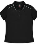 Aussie Pacific Currumbin Lady Polo Shirt 2320  Aussie Pacific BLACK/WHITE 6 