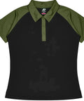 Aussie Pacific Manly Lady Polos 2318  Aussie Pacific BLACK/ARMY GREEN 6 