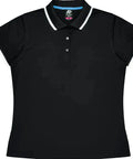Aussie Pacific Portsea Lady Polo Shirt 2321  Aussie Pacific BLACK/WHITE 6 