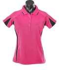Aussie Pacific Eureka Ladies Polo Shirt 2304 Casual Wear Aussie Pacific Hot Pink/Black/White 8 