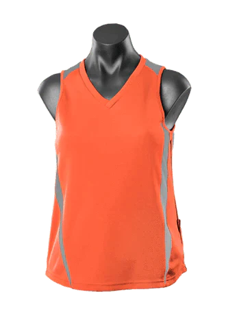 Aussie Pacific Eureka Ladies Singlet 2104 Casual Wear Aussie Pacific Orange/Charcoal 8 