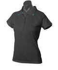 Aussie Pacific Flinders Women's Polo Shirt 2308 Casual Wear Aussie Pacific Black/Teal 6 