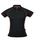 Aussie Pacific Ladies Endeavour Polo Shirt 2310 Casual Wear Aussie Pacific Black/Fluro Orange 6 