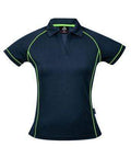 Aussie Pacific Ladies Endeavour Polo Shirt 2310 Casual Wear Aussie Pacific Navy/Fluro Green 6 