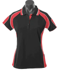 Aussie Pacific Ladies Murray Polo Shirt 2300 Casual Wear Aussie Pacific Black/Red/White 8 