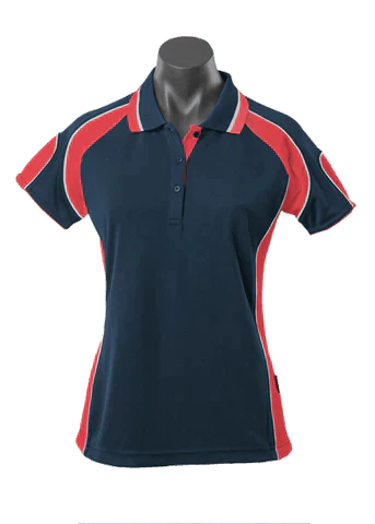 Aussie Pacific Ladies Murray Polo Shirt 2300 Casual Wear Aussie Pacific Navy/Red/White 8 