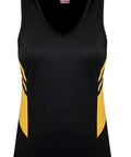 Aussie Pacific Ladies Tasman Singlet 2111 Casual Wear Aussie Pacific Black/Gold 4 
