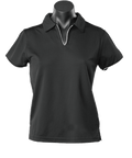 Aussie Pacific Ladies Yarra Polo Shirt 2302 Casual Wear Aussie Pacific Black/White 16-18 