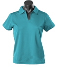 Aussie Pacific Ladies Yarra Polo Shirt 2302 Casual Wear Aussie Pacific Teal/Black 16-18 