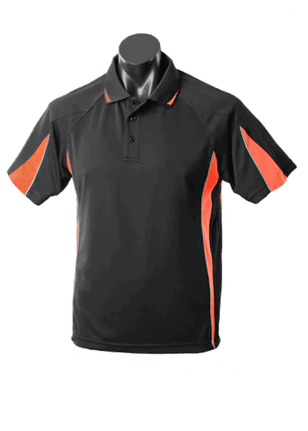 Aussie Pacific Men's Eureka Polo Shirt 1304 Casual Wear Aussie Pacific Black/Orange/Ashe S 