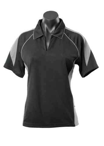 Aussie Pacific Premier Ladies Polo Shirt 2301 Casual Wear Aussie Pacific Black/Ashe 8 