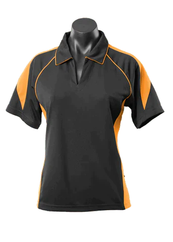 Aussie Pacific Premier Ladies Polo Shirt 2301 Casual Wear Aussie Pacific Black/Gold 8 