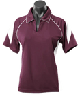 Aussie Pacific Premier Ladies Polo Shirt 2301 Casual Wear Aussie Pacific Burgundy/White 8 