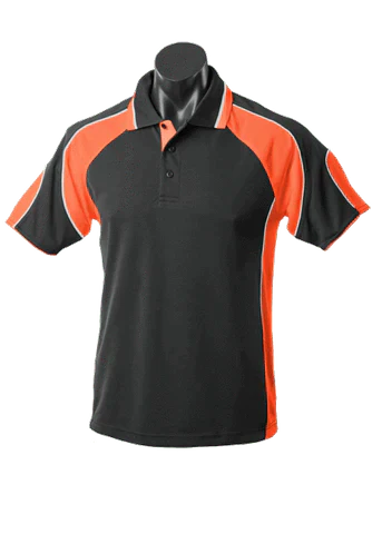 Aussie Pacific Men's Murray Polo Shirt 1300 Casual Wear Aussie Pacific Black/Orange/White S 