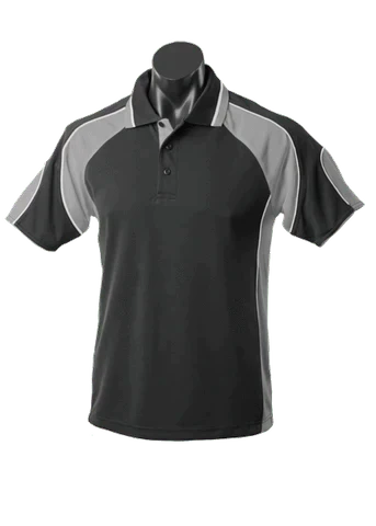 Aussie Pacific Men's Murray Polo Shirt 1300 Casual Wear Aussie Pacific Black/White/Ashe S 