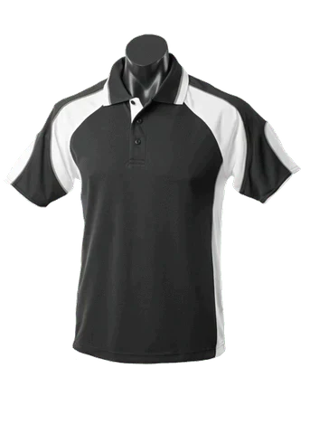 Aussie Pacific Men's Murray Polo Shirt 1300 Casual Wear Aussie Pacific Black/Ashe/White S 