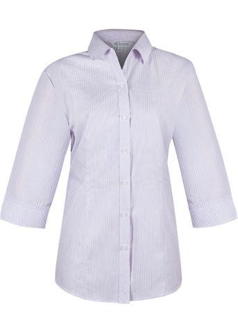 Aussie Pacific Ladies Bayview 3/4 Sleeve Shirt 2906T Corporate Wear Aussie Pacific White/Pink 4 