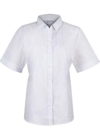 Aussie Pacific Ladies Bayview Short Sleeve Shirt 2906S Corporate Wear Aussie Pacific White/Silver 4 