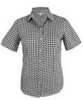 Aussie Pacific Ladies Brighton Short Sleeve Shirt 2909S Corporate Wear Aussie Pacific Black/White 4 