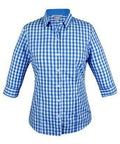Aussie Pacific Ladies Devonport 3/4 Sleeve Shirt 2908T Corporate Wear Aussie Pacific Mid Blue 4 