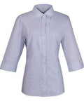 Aussie Pacific Ladies Henley 3/4 Sleeve Shirt 2900T Corporate Wear Aussie Pacific White/Navy 4 