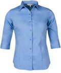 Aussie Pacific Ladies 3/4 Sleeve Shirt 2903T Corporate Wear Aussie Pacific Mid Blue 4 