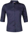Aussie Pacific Ladies 3/4 Sleeve Shirt 2903T Corporate Wear Aussie Pacific Navy 4 
