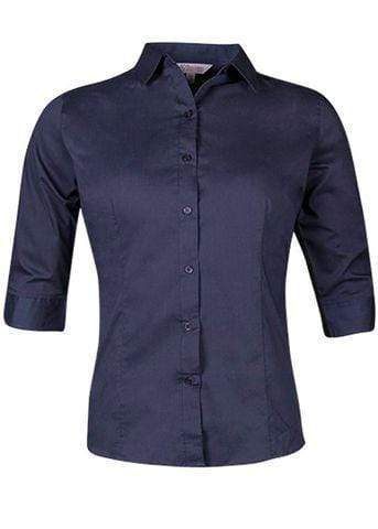 Aussie Pacific Ladies 3/4 Sleeve Shirt 2903T Corporate Wear Aussie Pacific Navy 4 