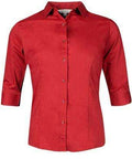 Aussie Pacific Ladies 3/4 Sleeve Shirt 2903T Corporate Wear Aussie Pacific Red 4 