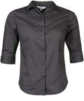 Aussie Pacific Ladies 3/4 Sleeve Shirt 2903T Corporate Wear Aussie Pacific Black 4 