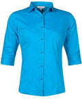 Aussie Pacific Ladies 3/4 Sleeve Shirt 2903T Corporate Wear Aussie Pacific Aqua 4 