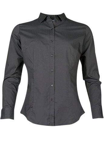 Aussie Pacific Ladies Long Sleeve Work Shirt 2903L Corporate Wear Aussie Pacific Black 4 