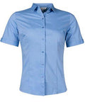 Aussie Pacific Ladies Short Sleeve Work Shirt 2903S Corporate Wear Aussie Pacific Mid Blue 4 