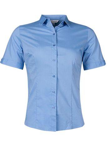 Aussie Pacific Ladies Short Sleeve Work Shirt 2903S Corporate Wear Aussie Pacific Mid Blue 4 