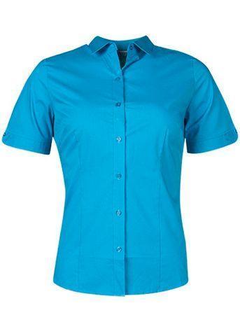 Aussie Pacific Ladies Short Sleeve Work Shirt 2903S Corporate Wear Aussie Pacific Aqua 4 