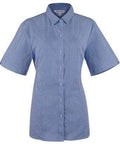 Aussie Pacific Ladies Toorak Short Sleeve Shirt 2901S Corporate Wear Aussie Pacific Navy/White 4 